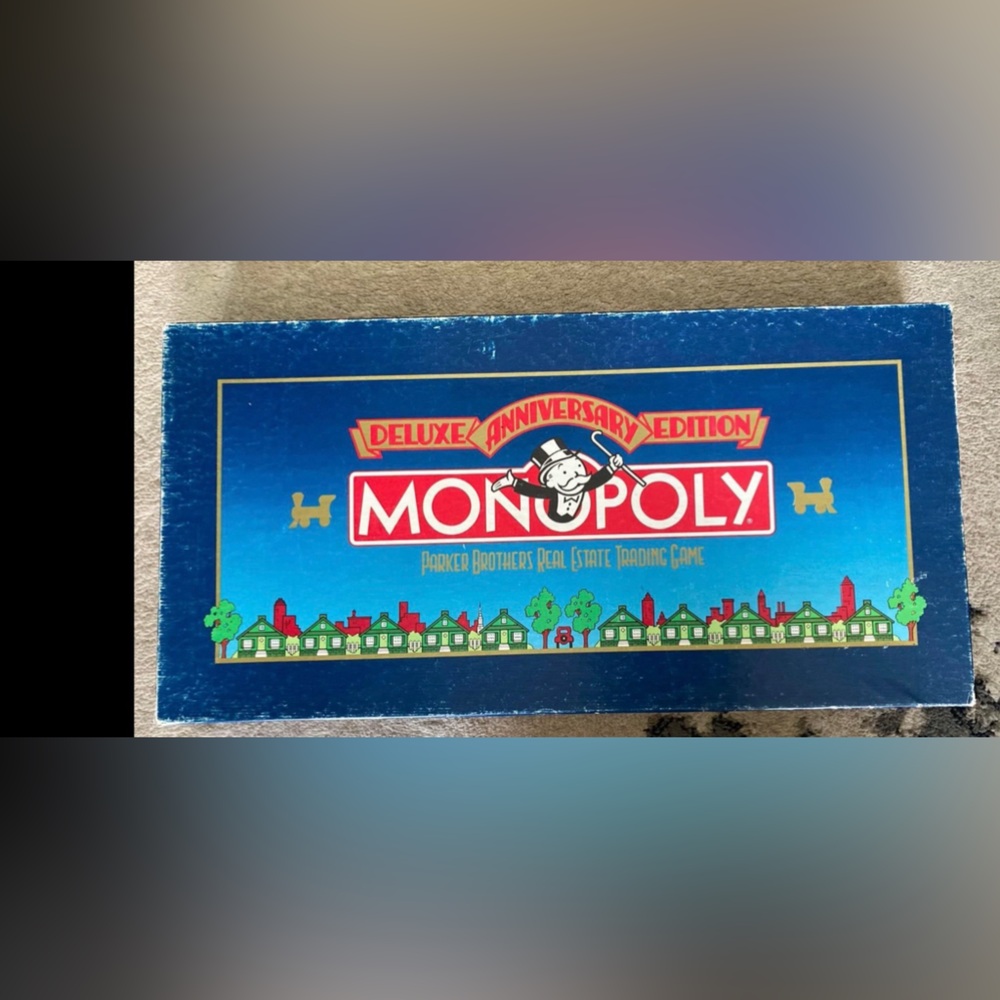Vintage 1984 Monopoly Deluxe Anniversary Deluxe Edition Collectible Authentic